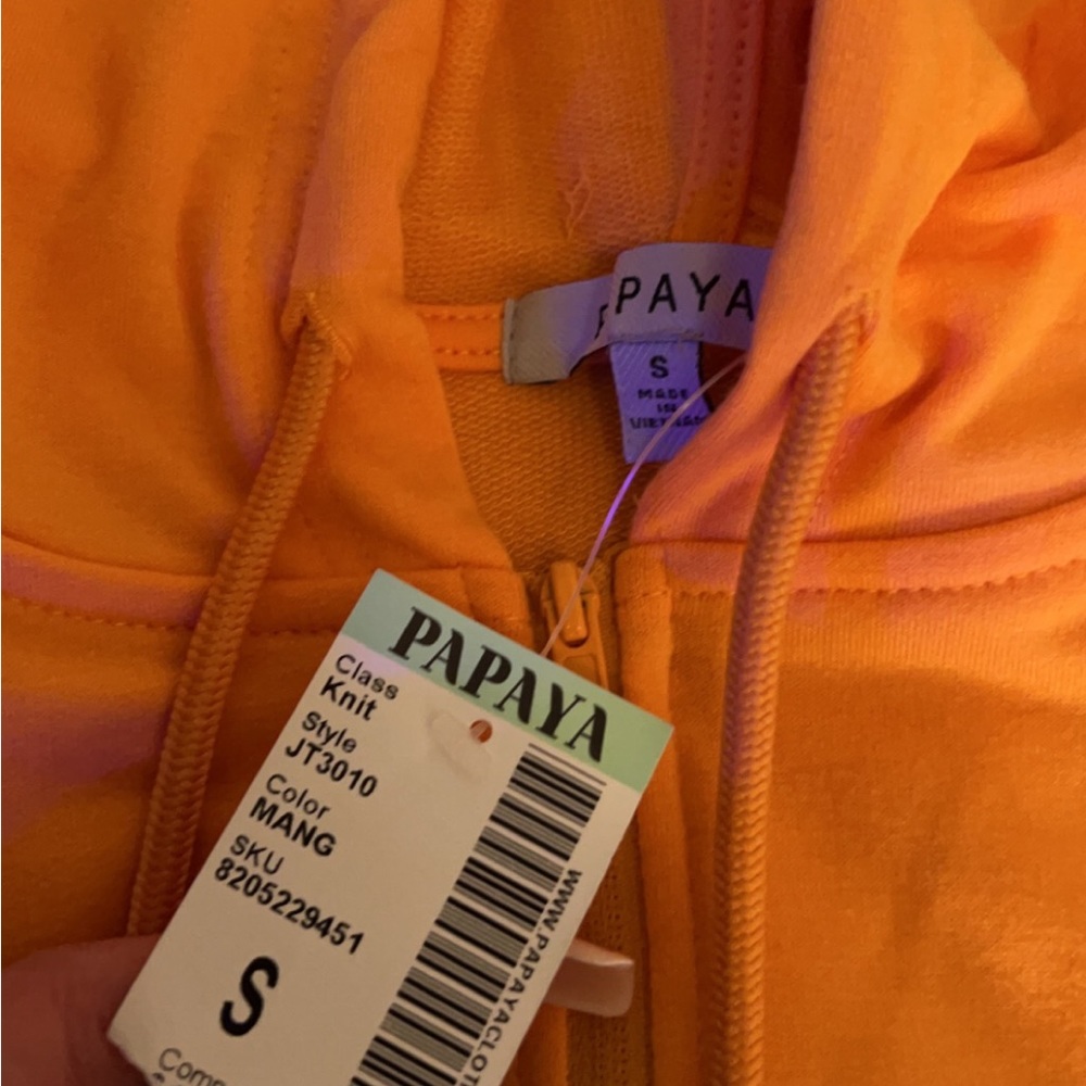 Orange sleeveless hoodie - Picture 2 of 3